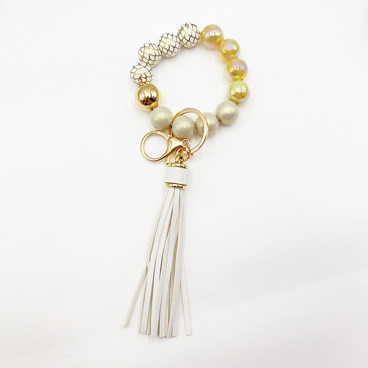 Wholesale Creative Silicone Bead Bracelet Rhizoma Sumac Bead Wrist Keychain